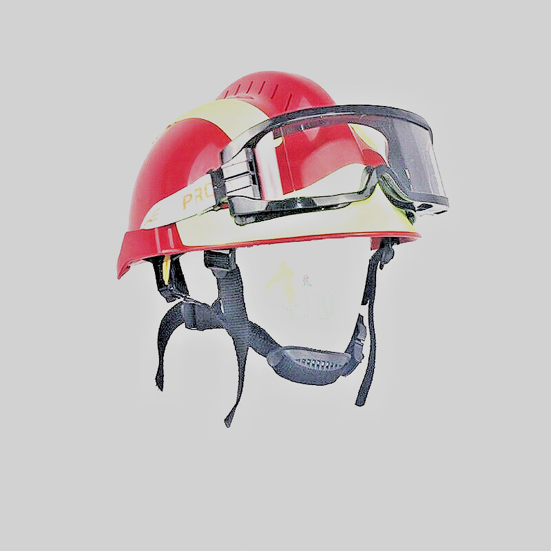 Red Fire Rescue Helmet with Goggles